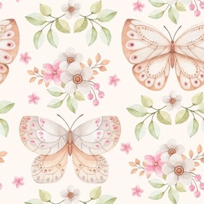 XL Butterfly Floral (pearl)