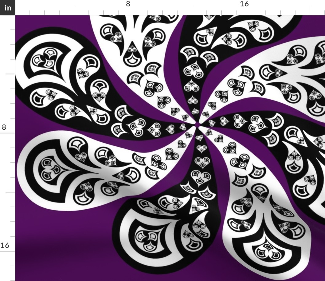 Pinwheel Paisley on Purple background