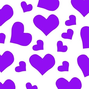 Purple Hearts | Large Version | Cute heart print