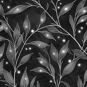 Willow Glow - Gray/Black Wallpaper  