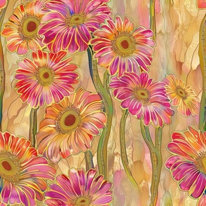 Daisies in Pink and Orange