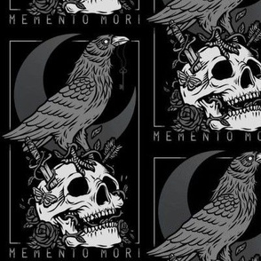 Memento Mori Skull & Raven