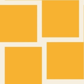 Large | Yellow Squares on a Beige Background