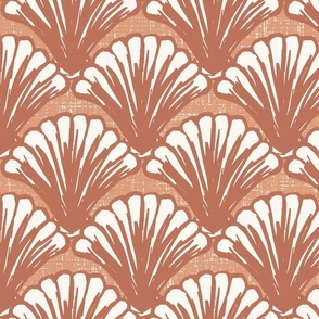 Coastal Shells_Extra Large_Peach Bloom Tan-Raw Sienna Brown