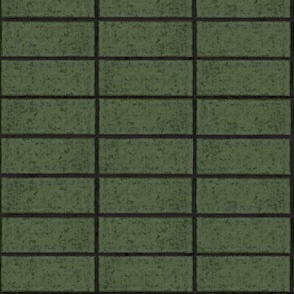 Mid-century Green Faux Stone Horizontal Tile Wallpaper - Ideal for Kitchen, Bathroom, Laundry, Living Room