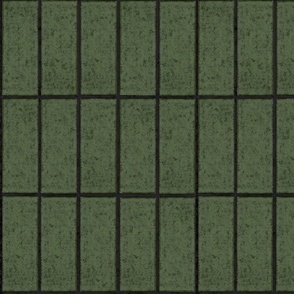 Mid-century Green Faux Stone Vertical Tile Wallpaper - Ideal for Kitchen, Bathroom, Laundry, Living Room