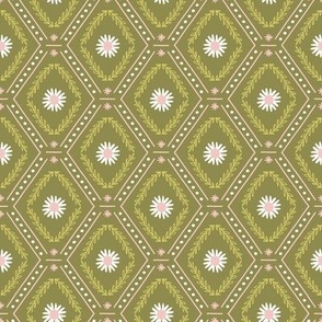 Folk Diamond - Olive, Medium Scale