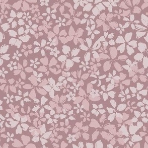 (S) Ditsy Blossoms | muted pink rose blush mauve cream | Small Scale