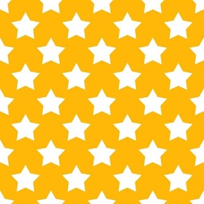 white stars on a yellow background summer pattern