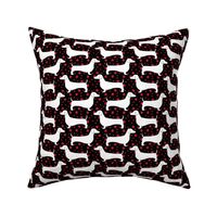 Polka Dachshunds (Black and Red)