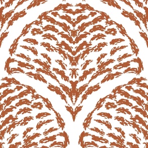 Boho Elegance: Textured Scallop, Orange, Large
