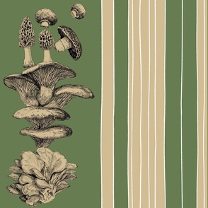 Mushroom stripe pattern Green