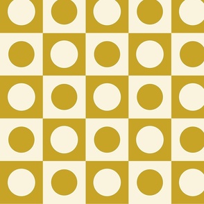 Circle And Square - Warm Minimalism - Gold And Cream