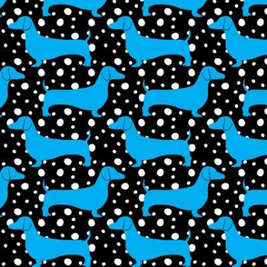 Polka Dachshunds (Black and Blue)