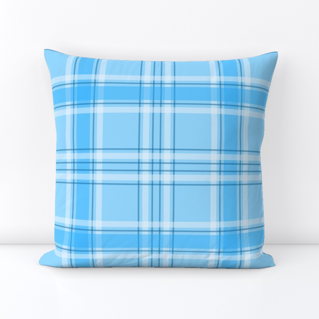 Bright snow - bright blue plaid