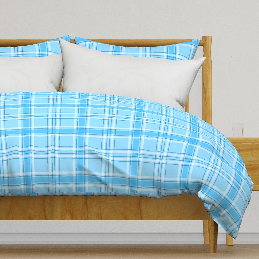 Bright snow - bright blue plaid