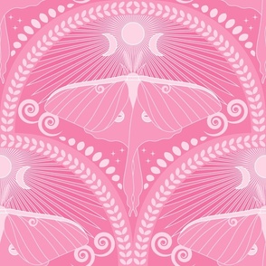 Loving Luna Moth / Art Deco / Mystical Magical / Cyclamen Pink / Large
