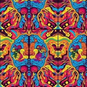 psychedelic neon brain surrealism