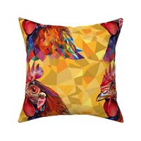 gold geometric watercolor chicken