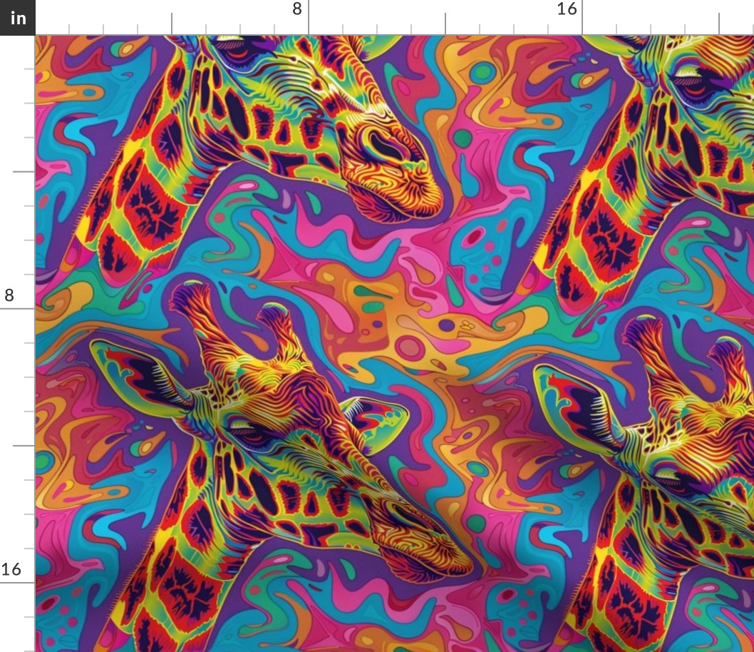 giraffe in brilliant kawaii color