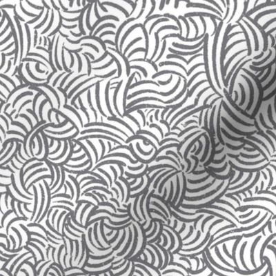 Curvy Hatching _ Mid grey on white_Black and White Collection