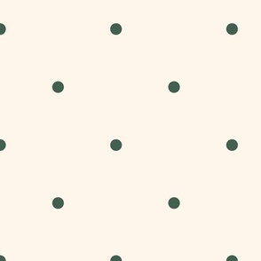 Medium_0.4" Cool Green Polka Dots on White Background