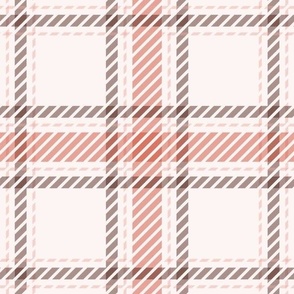 cream and pumpkin broken line plaid