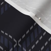 Dark Snow - navy broken line plaid