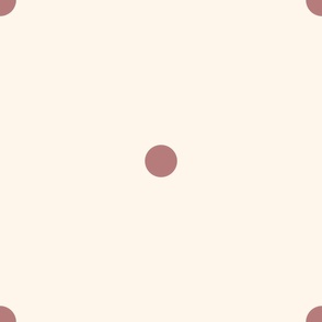 Extra Large_1.2" Medium Dusty Pink Polka Dots on White Background