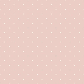 Extra Small_0.1" White Polka Dots on Light Dusty Pink Background
