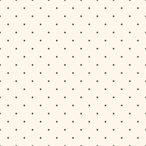 Extra Small_0.1" Dark Olive Green Polka Dots on White Background