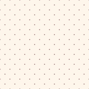 Extra Small_0.1" Medium Dusty Pink Polka Dots on White Background