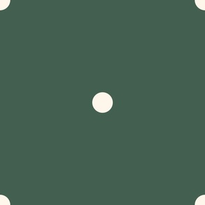 Extra Large_1.2" White Polka Dots on Cool Green Background