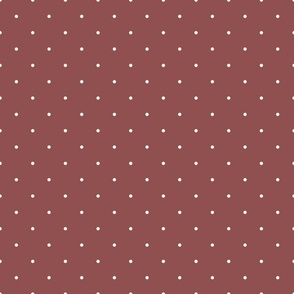 Extra Small_0.1" White Polka Dots on Red Background