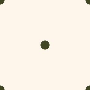 Large_0.8" Dark Olive Green Polka Dots on White Background