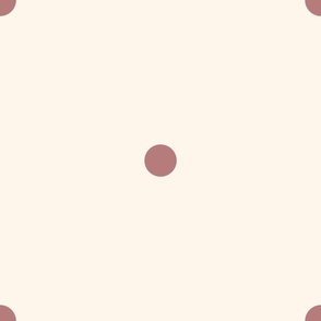 Large_0.8" Medium Dusty Pink Polka Dots on White Background