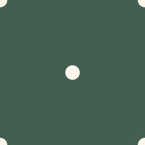 Large_0.8" White Polka Dots on Cool Green Background