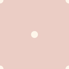 Extra Large_1.2" White Polka Dots on Light Dusty Pink Background