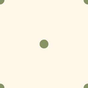 Large_0.8" Medium Olive Green Polka Dots on White Background