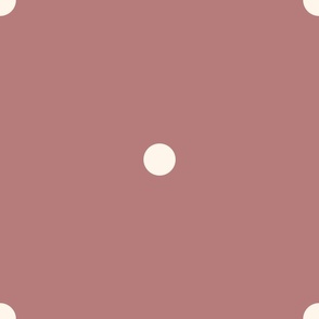 Extra Large_1.2" White Polka Dots on Medium Dusty Pink Background