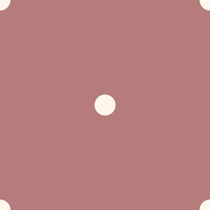 Large_0.8" White Polka Dots on Medium Dusty Pink Background
