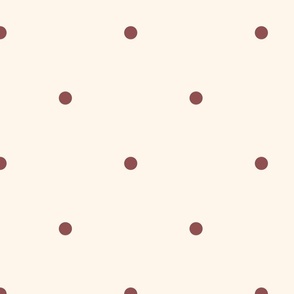 Medium_0.4" Red Polka Dots on White Background