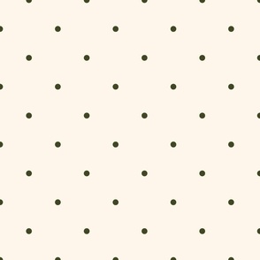 Small_0.2" Dark Olive Green Polka Dots on White Background