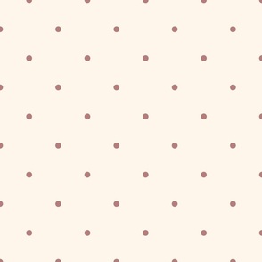 Small_0.2" Medium Dusty Pink Polka Dots on White Background