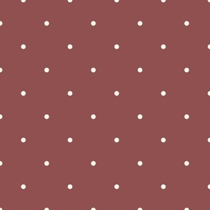 Small_0.2" White Polka Dots on Red Background