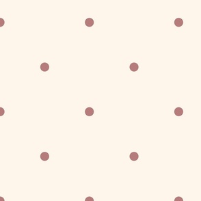 Medium_0.4" Medium Dusty Pink Polka Dots on White Background