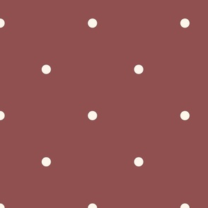 Medium_0.4" White Polka Dots on Red Background