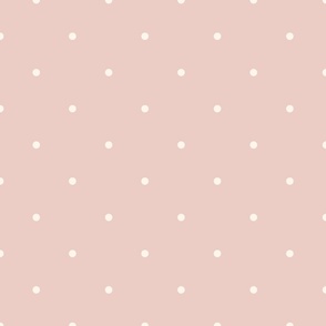 Small_0.2" White Polka Dots on Light Dusty Pink Background