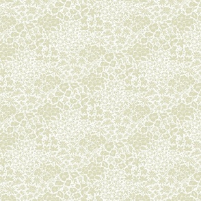 Melon Green on White // Cheerful Millefleur // Small Scale