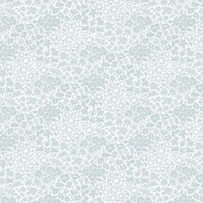 Misty Blue on White // Cheerful Millefleur // Small Scale